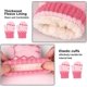 thumbnail image 3 of Conjunto de gorro, bufanda y guantes 3 en 1 para niños de 2 a 6 años en color rosa - Gorro de punto con forma de rombo de vellón grueso y térmico - Accesorios de invierno para bebés y niños, 3 of 5