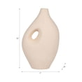 thumbnail image 4 of Abstract Nomadic Handle Vase for Living Room Decor - Ceramic Flower Vase for Home Centerpiece Decor - Boho Room Accent for Bedroom, House Office Shelf, and Study Table Display, 12", Ivory, 4 of 12