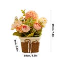 thumbnail image 3 of Yonrjhukm Artificial Flower Potted Desktop Ornaments, Faux Green Plant Table Decoration, Silk Cloth Artificial Flowers with Woven Basket for Home, Office, and Hotel Decoration, 3 of 7