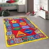 "Allstar Kids / Baby Room Area Rug. Learn ABC / Alphabet Letters Shapes, Star, Cube, Football, Bright Colorful Vibrant Colors (3 3"" x 4 10"")"