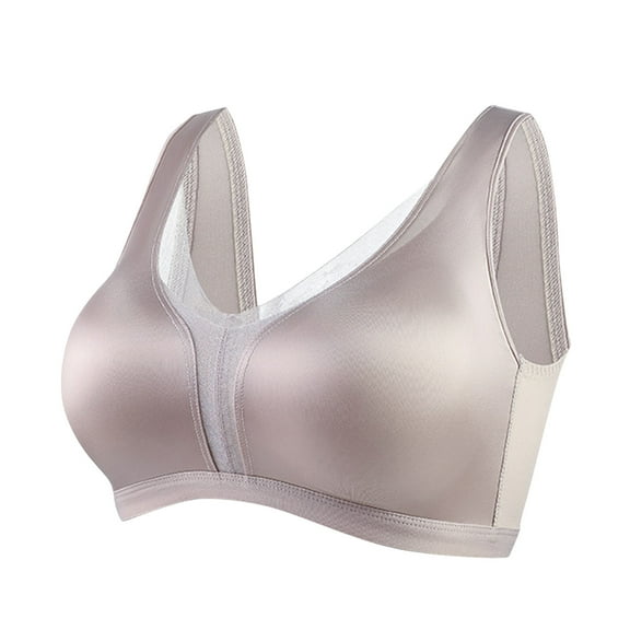 Kaemgyyd Women's Satin Bralette Plus Size Silk Wirefree Padded Mesh Bra Breathable No Underwire Lift up Everyday Bras