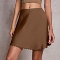 thumbnail image 6 of JIAYUE Women's Skirts Satin Mini A Line Solid Color High Waist Elastic Cute Silk For Daily Wear Female Trendy Skirt, 6 of 6