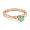 thumbnail image 2 of 0.10 Ct Emerald 925 Sterling Silver Rose Vermeil Solitaire Anniversary Women Valentines Day Gifts Ring, 2 of 3