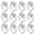 thumbnail image 1 of Abrazadera para mangueras Uxcell, ajustable de acero inoxidable de 1/2" a 3/4", abrazaderas de tornillo para línea de combustible, paquete de 12, 1 of 7