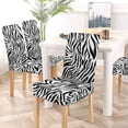 thumbnail image 5 of FMSHPON Zebra Print Skin Stretch Chair Cover Protector Seat Slipcover for Dining Room Hotel Wedding Party Set of 4, 5 of 6