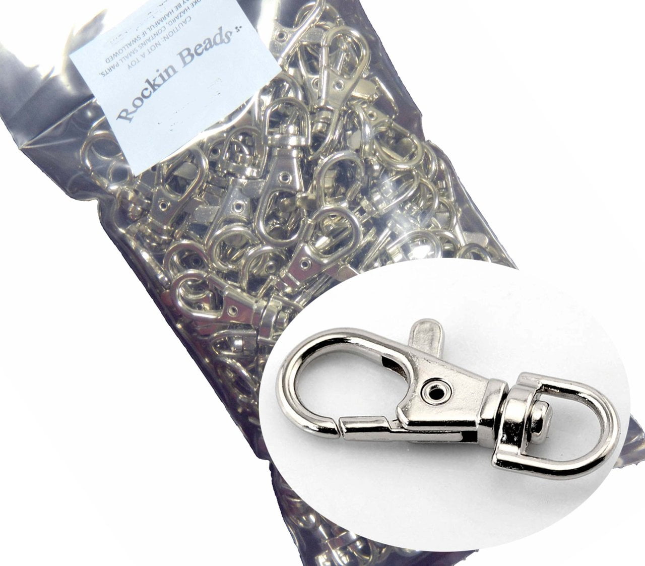 Nickle Plated Lobster Claw Swivel Clasps for Key Ring 38x16mm(1 1/2"x5