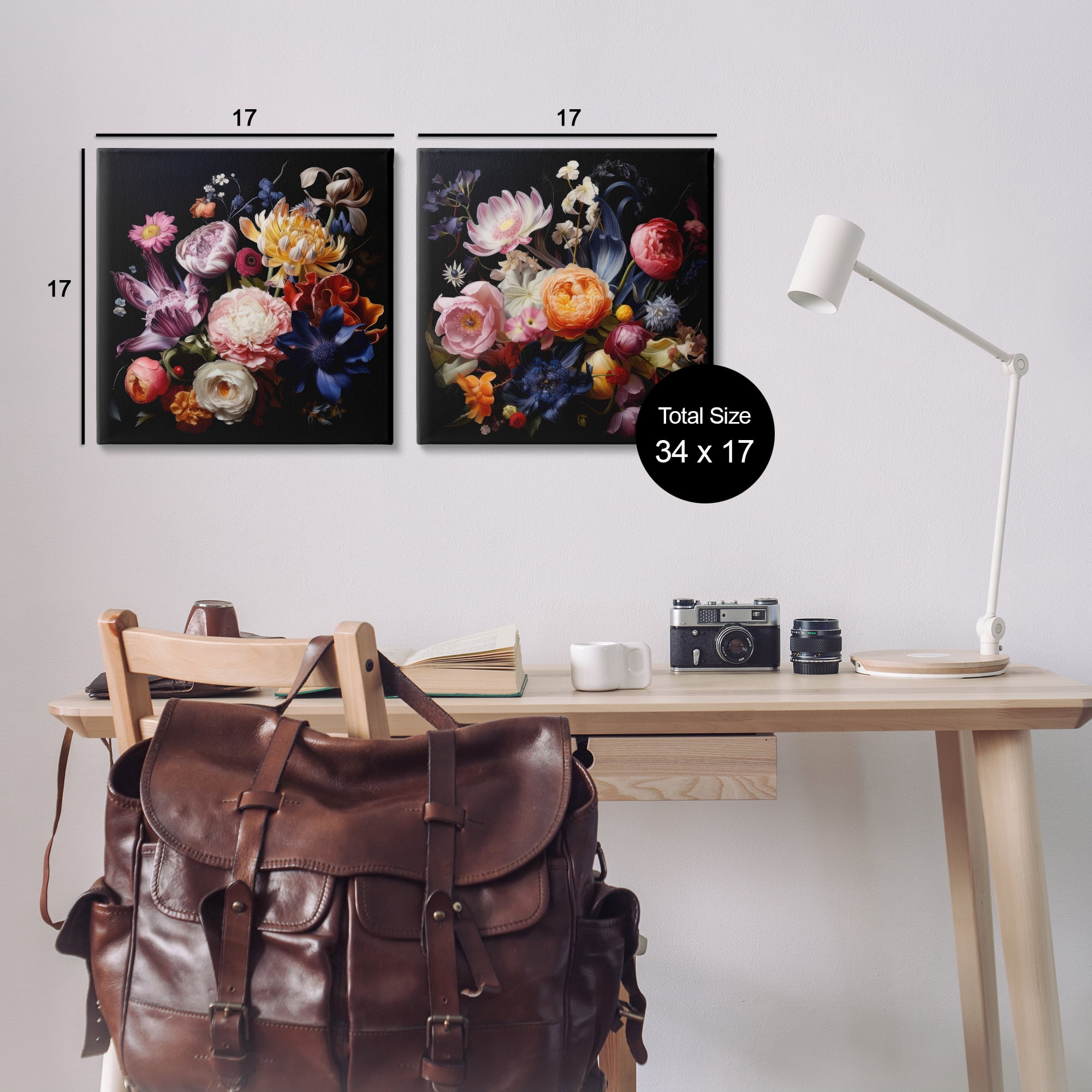 Stupell Industries Exquisite Floral Arrangement Plants & Flowers Painting Wrapped Canvas Art Print Wall Art, 17 x 17, Set of 2