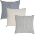 thumbnail image 2 of Ox Bay Hampton 20" x 20" Gray/White Stripe Cotton Adult Decorative Throw Pillow Cover, 2 of 10