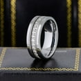 thumbnail image 3 of Jewelry Avalanche Mens Gunmetal Tungsten Eternity CZ Wedding Ring, Pipe Cut, 8mm Anniversary Band, 3 of 6