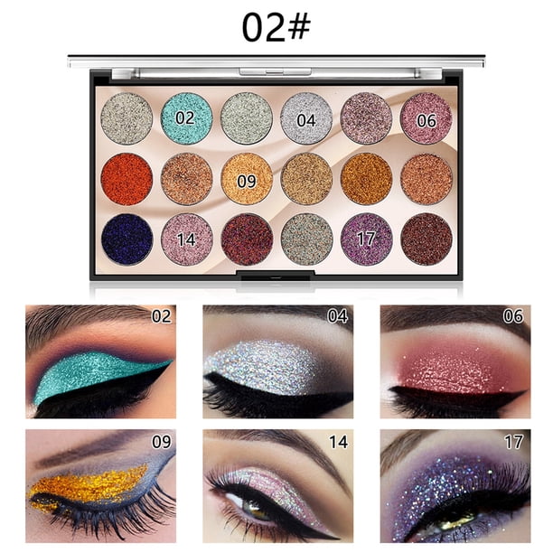 Sombra de Ojos Ganfancp 18 Colores Castaña Color Tierra Purpurina Lentejuelas Nacarado Mate 1X Paleta