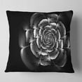 thumbnail image 2 of Designart Fractal Silver Rose in Dark - Floral Throw Pillow - 18x18, 2 of 5
