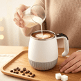 thumbnail image 3 of QOPR Self Stirring Coffee Mug with Handle, Automatic Electric Mixing Cup with Lid, Stainless Steel Battery Powered, White & Grey, 3 of 9