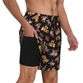 thumbnail image 3 of Daiia Rose Flower Bear Mens Swim Trunks Swim Shorts Quick Dry Swim Shorts with Mesh Lining Pockets-Medium, 3 of 9