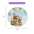 thumbnail image 5 of Pomeranian Hello Summer with Sunglasses and Surfboard Tropical Vibes Ceramic Round Ornament Pom Dog Lover Gifts Home Tree Decor - 00007, 5 of 5