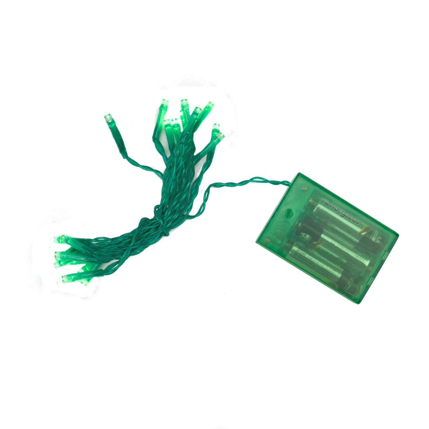 Set of 20 Battery Operated Green LED Wide Angle Christmas Lights Green Wire Walmart Canada