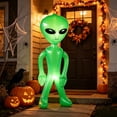 thumbnail image 3 of AZXY Green Inflatable Alien Halloween Decorations, Halloween Inflatables Halloween Yard Decor Halloween Outdoor Decor, Halloween Decor for Party Front Porch Lawn, Spooky Alien Yard Ornament Supplies, 3 of 6