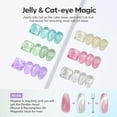 thumbnail image 4 of Modelones Gel Nail Polish Set, 6 Translucent Colors Pastel Sheer Pink Yellow Lavender Purple Baby Blue Mint Green Jelly Gel Polish Silver Cat Eye Gel Polish W Magnet Soak Off LED Nail Art Gel DIY, 4 of 10