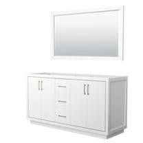 Wyndham Collection Wcf1111-66D-Cx-M58 Icon 66" Double Free Standing Vanity Cabinet - White