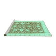 thumbnail image 2 of Ahgly Company Machine Washable Indoor Rectangle Oriental Turquoise Blue Traditional Area Rugs, 7' x 10', 2 of 4