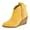 Yellow, variant on FSJ Women Classic Wedge Mid Heel Ankle Boots Braided Side Round Toe Western Pull On Cowboy Booties Office Shoes Size 8 Yellow