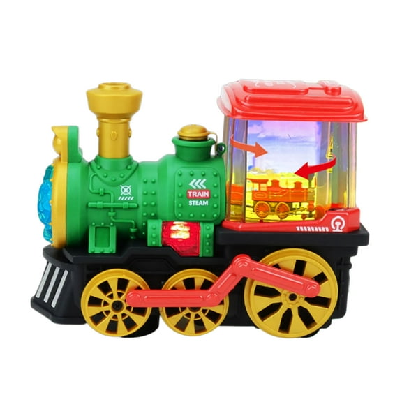 Electric Train with Light Sound Christmas Train Vehicle Playset for Toddler Fun Learning Toy Interactive Train Game