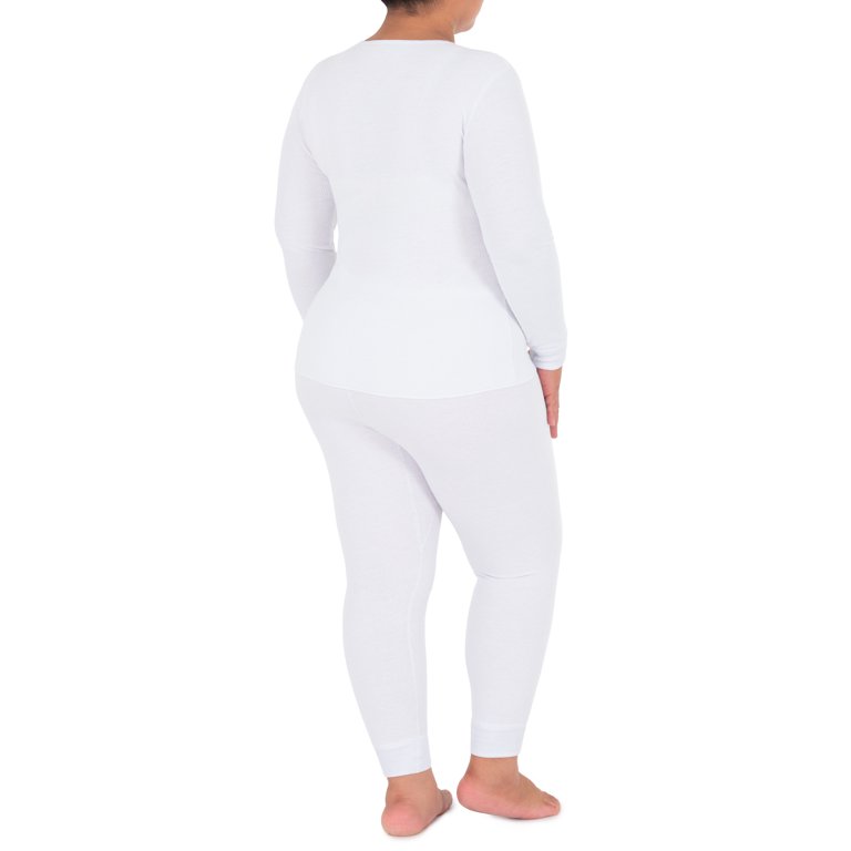 Fruit of the Loom Women's and Plus Long Underwear Waffle Thermal Top and  Bottom Set