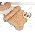 thumbnail image 5 of Rectangle Rug Natural Jute Rug Hand Braided Beige And Turquoise Color Area Rug, 5 of 5
