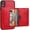 Red, variant on iPhone XR Wallet Case Credit Card Holder, Premium Leather Kickstand Durable Shockproof Protective Cover iPhone XR 6.1 Inch(Brown)