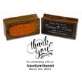 thumbnail image 3 of Printtoo Custom Personalized Designer Font Thank You With Date Wood Mounted Rubber Stamp, 3 of 4
