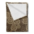 thumbnail image 2 of Brown and Ivory Soft Flannel Fleece Throw Blanket, Circles and Oval Triangle Shapes on Brown Toned Background, Cozy Plush for Indoor and Outdoor Use, 70" x 90", Dark Brown Brown, by Ambesonne, 2 of 5
