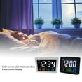 thumbnail image 3 of Colorful LCD Alarm Clock with Thermometer Table Bedside Alarms Bedside Alarms Date Temperature Meter Electronic Watch Bell Home White, 3 of 9