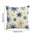 thumbnail image 4 of Christmas Pillow Covers Blue Christmas Linen Material Elks Snowflake Component Pillow Cover 18x18 In Home Bedroom Decoration Sofa Cushion, 4 of 7