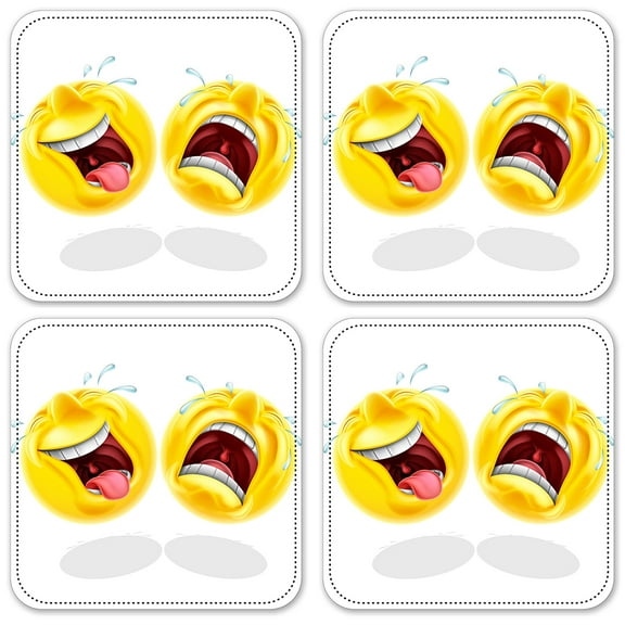 Vinyl Drink Coasters - Set of 4 - Laugh & Cry