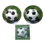Sports Fanatic Soccer Bundle 9" Plates (16) Lunch Napkins (18)