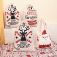 thumbnail image 2 of HEVIRGO Large Capacity Adjustable Christmas Bag Santa Claus Elk Pattern Canvas Gift Drawstring Bag Party Supplies, 2 of 10