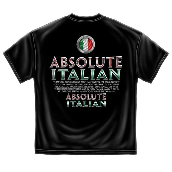 Absolute Italian Patriotic T-Shirt by , Black