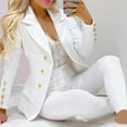 thumbnail image 2 of Lindreshi Womens Blazers on Women's Suit Jackets Women Turtleneck Hoodie Jacket Long Sleeve Open Front Cardigan Jacket Suit, 2 of 8