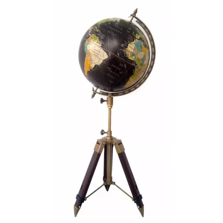 12" Nautical Vintage World Globe with Tripod Stand – Authentic Map Design | Maritime Gift Decor