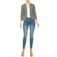 thumbnail image 5 of Women's Collarless Blazer Open Front Sleek 3/4 Sleeves Cardigan, 5 of 6