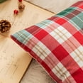 thumbnail image 2 of Plaid Christmas Throw Pillow Covers 18x18 Inch Red and White Decorative Pillow Covers Set of 2 Accent Pillow Cases for Holiday Home Decor Cushion Covers Woven Fabric with Gold Thread, 2 of 6