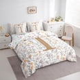 thumbnail image 3 of Homewish Monogrammed T Theme 7-Piece Bedding Comforter Set,Rustic Flower Floral King Bedding Sets,Cartoon Daisy Bed Sheets For Girl Teens,Ultra Soft Bedroom Decor Reversible, 3 of 8