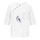 thumbnail image 4 of Blusas de Manga Corta para las Mujeres Impresas Cuello Redondo Camiseta Casual, Blusa de Algodón de Imitación para las Mujeres, 4 of 4