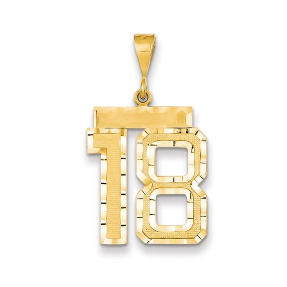 14K Yellow Gold Charm Pendant Themed 18 Diamond-Cut