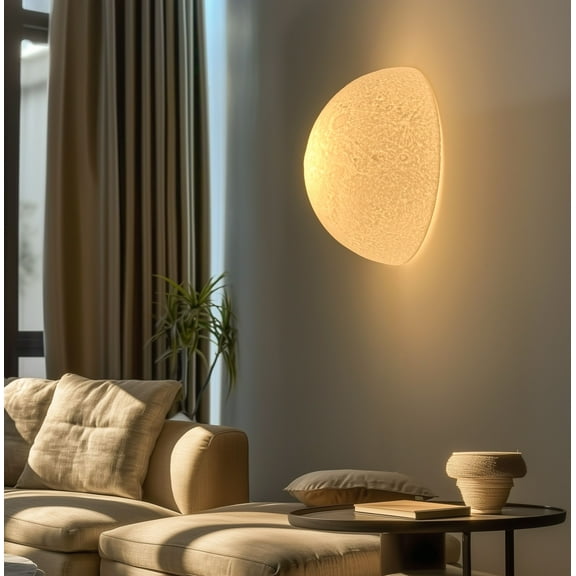 Modern Half-Moon LED Wall Sconce – Decorative Indoor Wall Light for Bedroom, Living Room, Hallway & Office – Contemporary Accent Wall Lamp