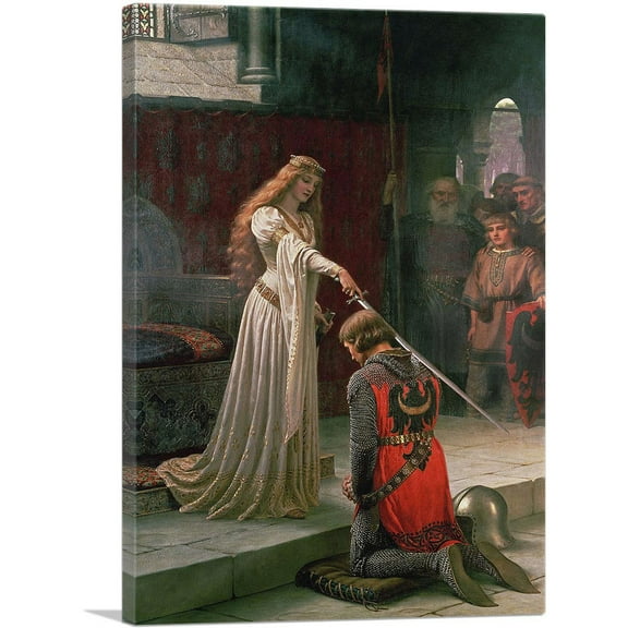 ARTCANVAS The Accolade 1901 Canvas Art Print by Edmund Blair Leighton - Size: 26" x 18" (0.75" Deep)