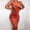 Orange, variant on Women Neon Satin Sexy Bodycon Elegant Backless Long Dress for Cocktail Party Clubwear Lace-up Strap Red S