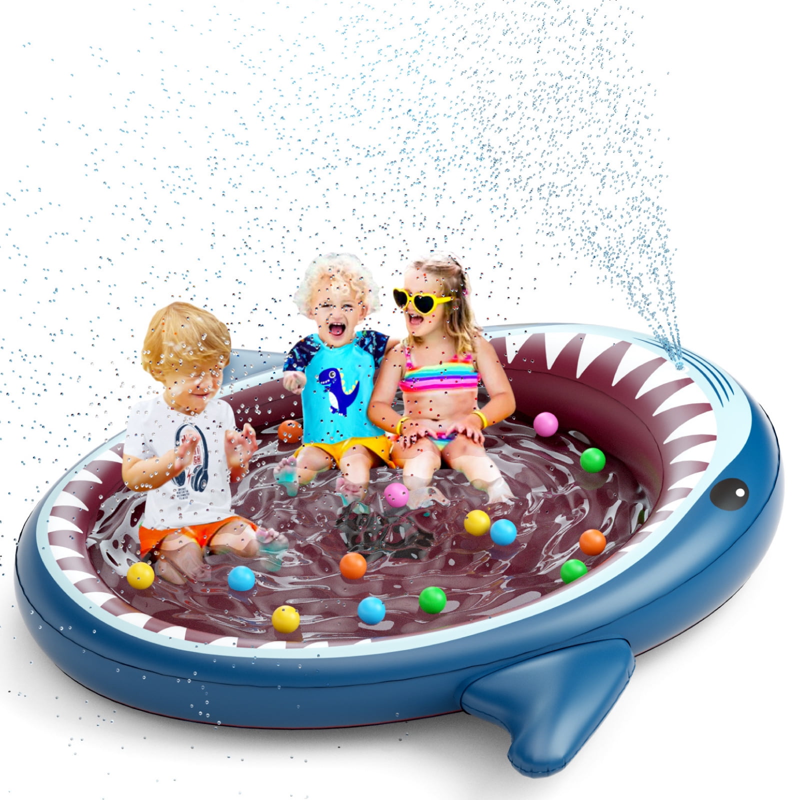 Jasonwell Inflatable Kiddie Pool Sprinkler Splash Pad for Kids Toddlers