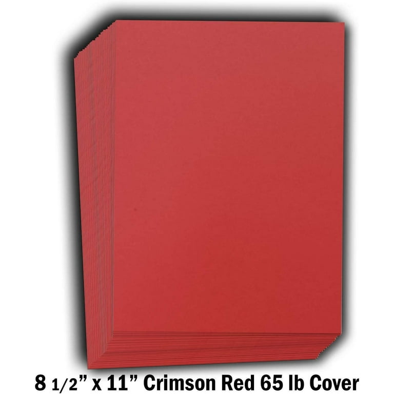 Hamilco Colored Cardstock Scrapbook Paper 8.5 x 11 Punch Red Color Card  Stock Paper 50 Pack 