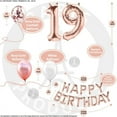 thumbnail image 3 of 19th Birthday Decoration Rose Gold, 19 Party Supplies Decoration, 19th Sash, 19 Cake Topper, 19th Photo Props, confetti Balloons, Curtain, 3 of 4