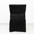 thumbnail image 4 of Efavormart Lifetime Folding Chair Cover Black – Spandex Pleated Stretch Slipcover with Floor-Length Skirt, Also Fits Standard Chairs, 4 of 5